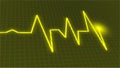 monitoring your heartbeat, Heart line cardiogram is a creative vector drawing on a yellowÃÂ backdrop